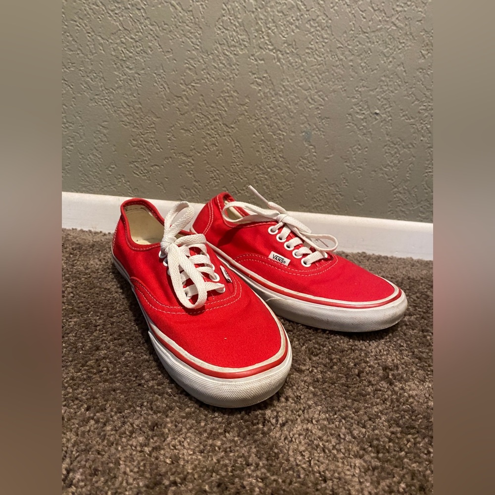 Red low rise vans
